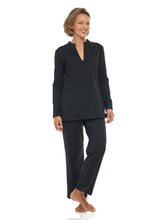 Load image into Gallery viewer, Black Loungewear V-Neck Top (Only)
