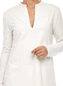 Cream Loungewear V-Neck Top (Only)