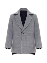 Load image into Gallery viewer, Navy/Grey Reversible Alpaca Jacket