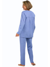 Load image into Gallery viewer, Blue V-Neck Quilted Loungewear Set