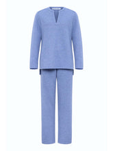 Load image into Gallery viewer, Blue V-Neck Quilted Loungewear Set