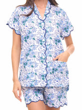 Load image into Gallery viewer, Blue Floral S/S Pajamas with Shorts