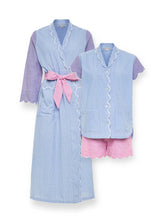 Load image into Gallery viewer, Gingham Bundle: Classic Robe + Pajamas with Shorts
