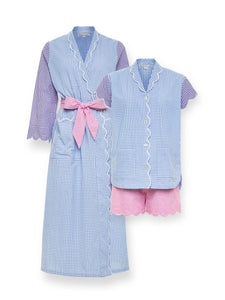 Gingham Bundle: Classic Robe + Pajamas with Shorts