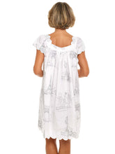 Load image into Gallery viewer, Paris Print Cap Sleeve Short Nightgown
