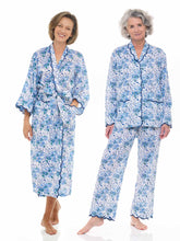 Load image into Gallery viewer, Blue Floral Bundle: Kimono Robe + Pajamas
