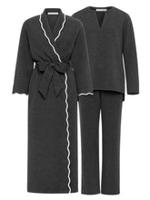 Load image into Gallery viewer, Grey Quilted Bundle: Robe + Loungewear Set