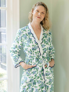 Hydrangea Fleece Lined Classic Robe