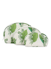 Load image into Gallery viewer, Lily of the Valley Cosmetic Pouch (Set of 3)
