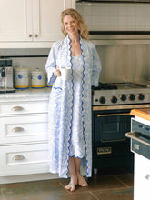 Load image into Gallery viewer, Blue Paisley Bundle: Classic Robe + Slip Nightgown
