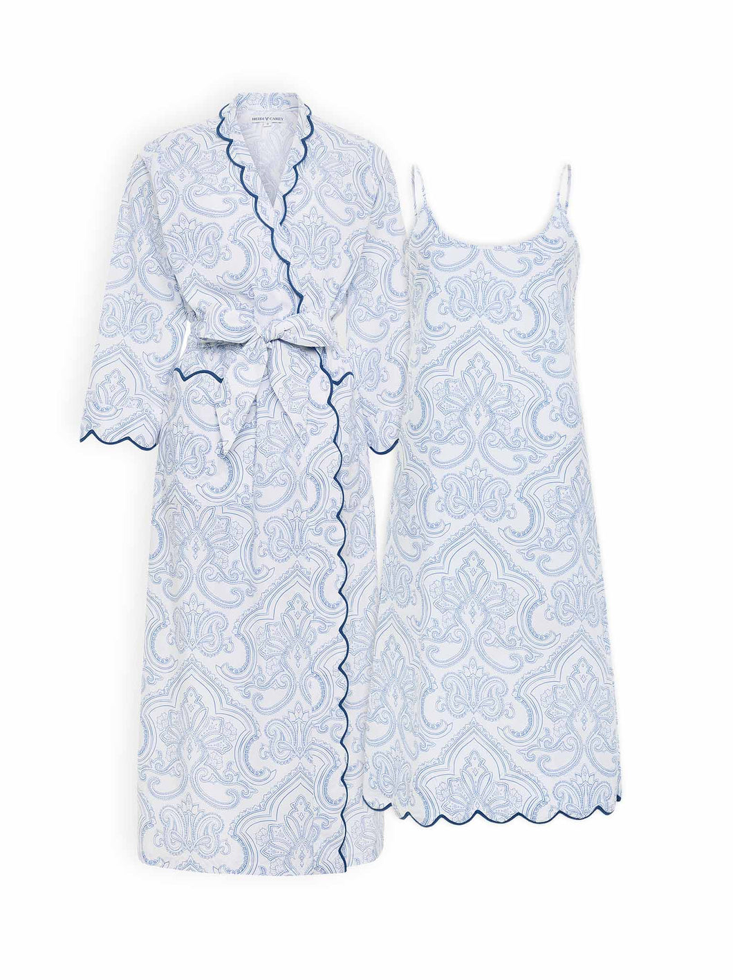 Blue Paisley Bundle: Classic Robe + Slip Nightgown