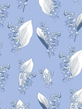 Load image into Gallery viewer, Blue Lily-of-the-Valley Bundle: Classic Robe + Gathered Nightgown