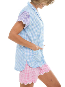 Gingham Pajamas with Shorts