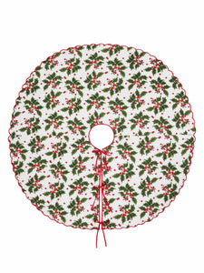 Holiday Print Quilted Tree Skirt