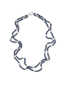 Two Strand Kyanite Necklace with Freshwater Pearls