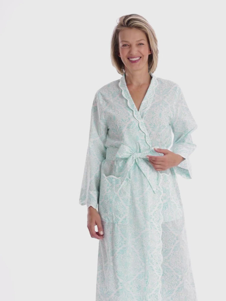 Ice Blue Filigree Classic Robe – Heidi Carey