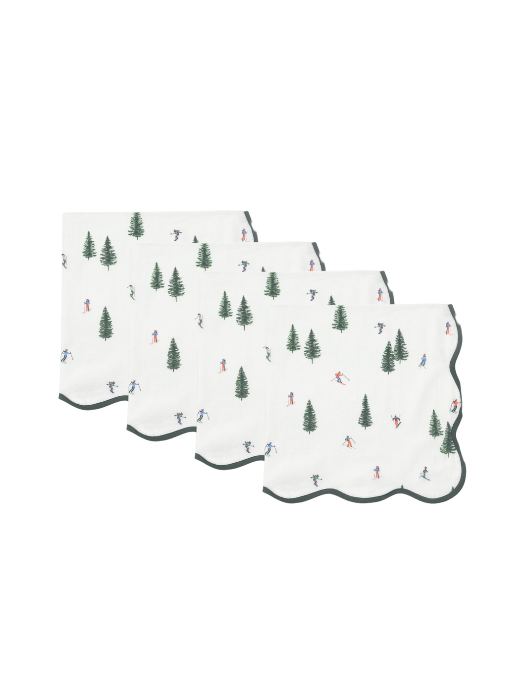 Ski Print Scalloped Napkins (set of 4)