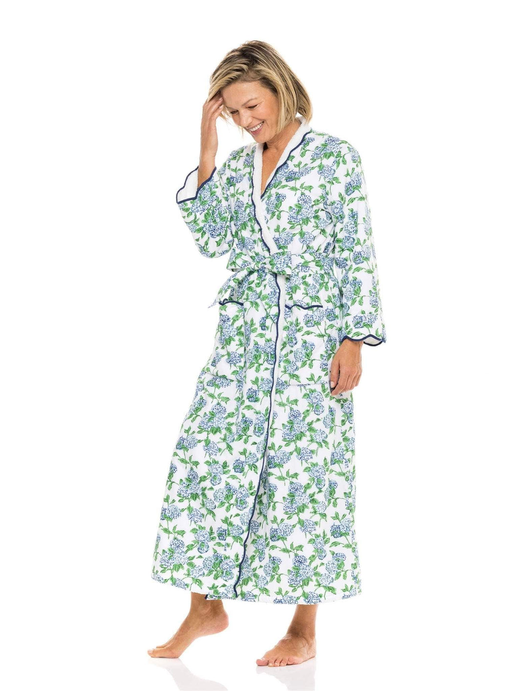 Hydrangea Fleece Lined Classic Robe