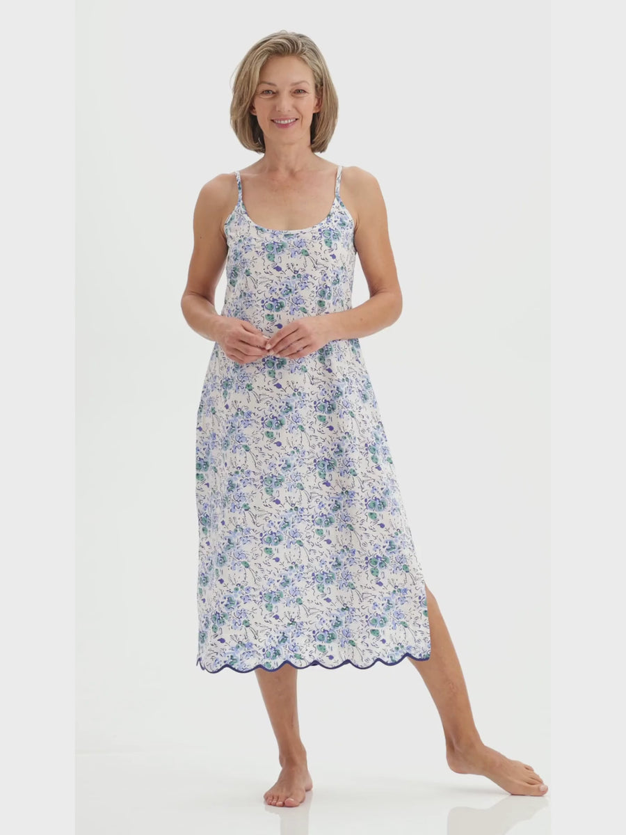 Blue Floral Slip Nightgown – Heidi Carey