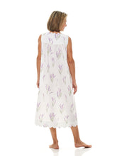 Load image into Gallery viewer, Lavender Print Gathered Nightgown