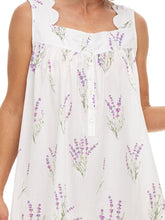 Load image into Gallery viewer, Lavender Print Gathered Nightgown