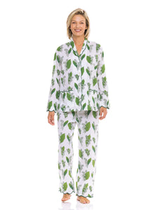Comfortable Women's Floral Block-Print Tunic Pajamas