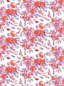 Pink Floral Scalloped Napkins (set of 4)